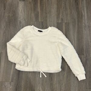 Almost Famous White Fuzzy Pullover
